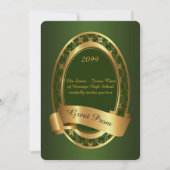 Prom Senior Junior, Great Prom, Smaragdgrün, Gold Einladung (Vorderseite)