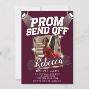 Prom-Spotlight-Prom abschicken schwarze Goldkette Einladung