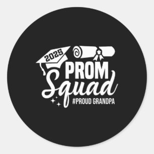 Prom Squad 2025 Proud Grandpa Graduate Prom Cl of Runder Aufkleber