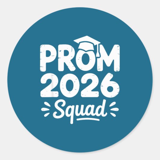 Prom Squad 2026 Graduate Funny Runder Aufkleber (Vorderseite)