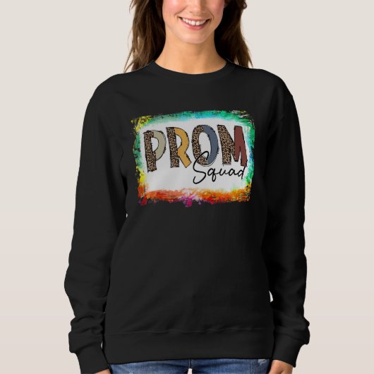 Prom Squad Leopard Bleached Abschluss Family Matc Sweatshirt (Vorderseite)