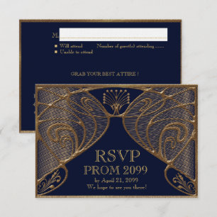 PROM UAWG, Great Gatsby, Gold auf Marine Einladung