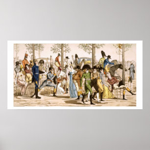 Promenade bei Longchamps, 1802 (Stich) Poster