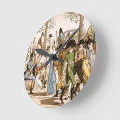 Promenade bei Longchamps, 1802 (Stich) Runde Wanduhr (Winkel)