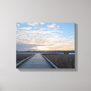 Promenade bei Sonnenaufgang im Wildlife Refuge Leinwanddruck