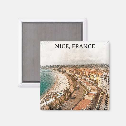 Promenade des Anglais in Nizza Magnet (Vorderseite/Rückseite)