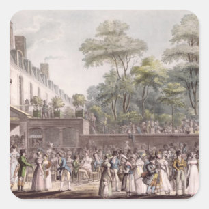 Promenade im türkischen Garten Quadratischer Aufkleber