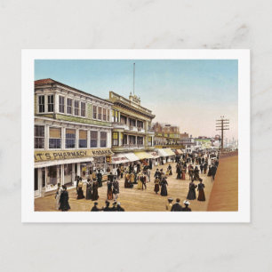 Promenade in Atlantic City 1900 Vintage Postkarte