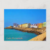Promenade in Cadiz, Spanien (gemalt) Postkarte (Vorderseite)