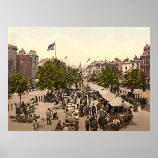 Promenade - Markttag, Taunton, Somerset, England Poster (Vorne)