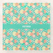 Promenade Pastel Custom Muster Glasuntersetzer (Vorderseite)