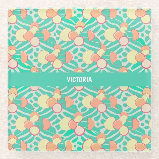 Promenade Pastel Custom Muster Glasuntersetzer (Vorderseite)