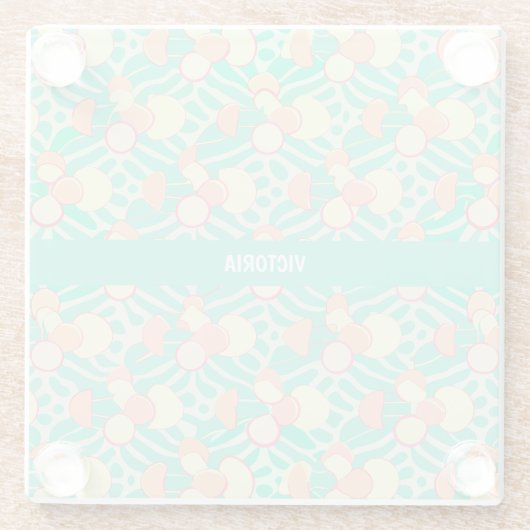 Promenade Pastel Custom Muster Glasuntersetzer (Rückseite)