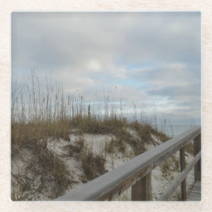 Promenade zum Strand Florida Naturfoto Glasuntersetzer