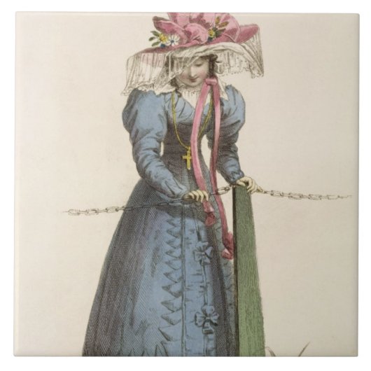 Promenaden-Kleid, Modegeck von Ackermanns Fliese (Vorderseite)