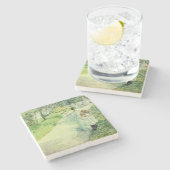 Promenaders im Garten, 1898 Steinuntersetzer (Seitenansicht)