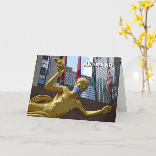 Prometheus mit Gesichtsmaske - NYC-Karte Karte (Gelbe Blume)