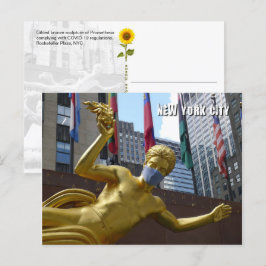 Prometheus mit Gesichtsmaske - NYC-Postkarte Postkarte