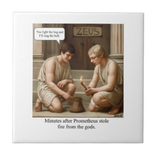 Prometheus stahl Feuer von den Göttern. Fliese