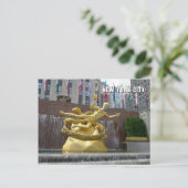 Prometheus Statue & Fountain - NYC Postkarte (Stehend Vorderseite)