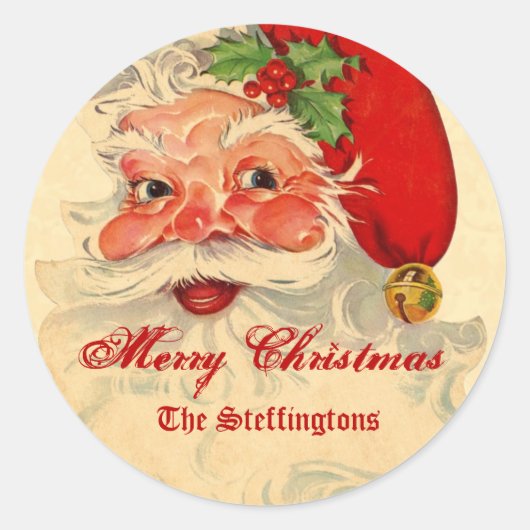 PROMO1 Vintag Lächeln Weihnachtsfeiertag Runder Aufkleber (Vorderseite)