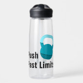Promo Athlet Coach Kettlebell Grenzen überwinden Trinkflasche (Vorne)