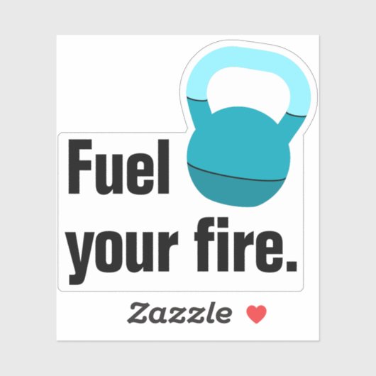 Promo Athlete Coach Kettlebell Fuel Your Fire Aufkleber (Blatt)