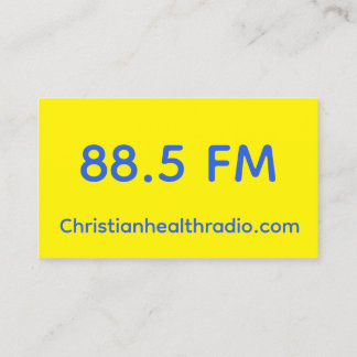 Promo cards for Christian Health Radio Visitenkarte