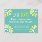 Promo-Code-Discount-Karte für den Spring Swirt Visitenkarte (Vorderseite)