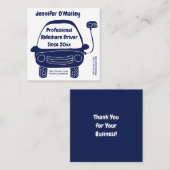 Promo-Code für den niedlichen Elektroautofahrer Quadratische Visitenkarte (Vorne/Hinten)