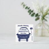 Promo-Code für den niedlichen Elektroautofahrer Quadratische Visitenkarte (Stehend Vorderseite)