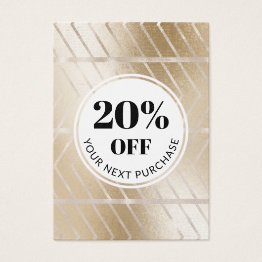 Promo Code Gold Herringbone Discount Cards (Vorderseite)