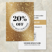 Promo Code Gold Imitate Glitzer Discount Cards