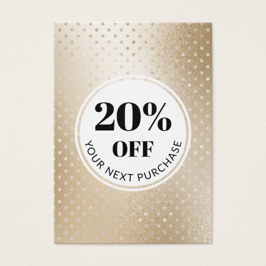 Promo Code Gold Polka Dot Discount Cards (Vorderseite)