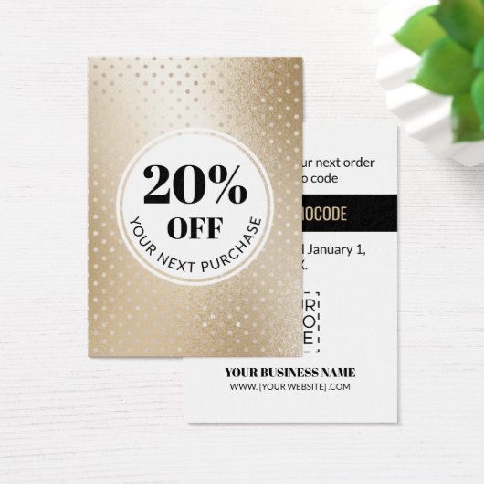 Promo Code Gold Polka Dot Discount Cards (Schreibtisch)