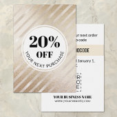 Promo Code Gold Streifen Rabattkarten