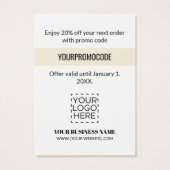 Promo Code Gold Streifen Rabattkarten (Rückseite)