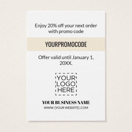 Promo Code Gold Streifen Rabattkarten (Rückseite)