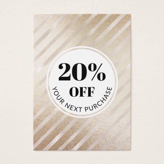 Promo Code Gold Streifen Rabattkarten (Vorderseite)
