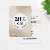 Promo Code Gold Streifen Rabattkarten (Schreibtisch)