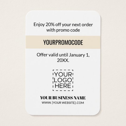 Promo Code Gold Streifen Rabattkarten (Rückseite)