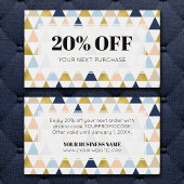 Promo Code Modern Geometric Coupon Discount Cards