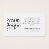 Promo Code Modern Navy Blue Gold Discount Cards (Rückseite)