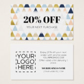 Promo Code Moderne geometrische Rabattkarten (Vorne & Hinten)