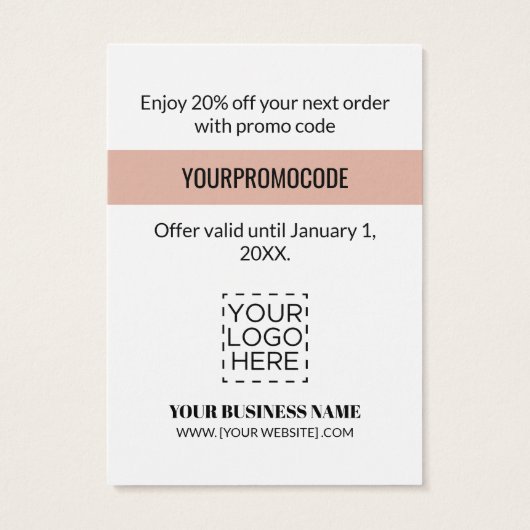 Promo Code Rose Gold Zickzack Rabattkarten (Rückseite)