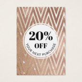 Promo Code Rose Gold Zickzack Rabattkarten (Vorderseite)