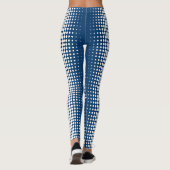 Promo Company Name Blue & White Halftone Muster Leggings (Rückseite)