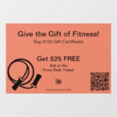 Promo Gym All-Occasion-Geschenkgutschein Fensteraufkleber (Blatt)