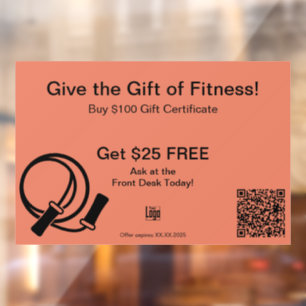 Promo Gym All-Occasion-Geschenkgutschein Fensteraufkleber