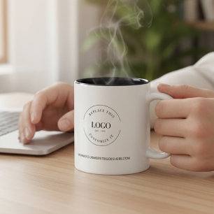 Promo-Logo Website Schwarz-Weiß benutzerdefiniert  Zweifarbige Tasse